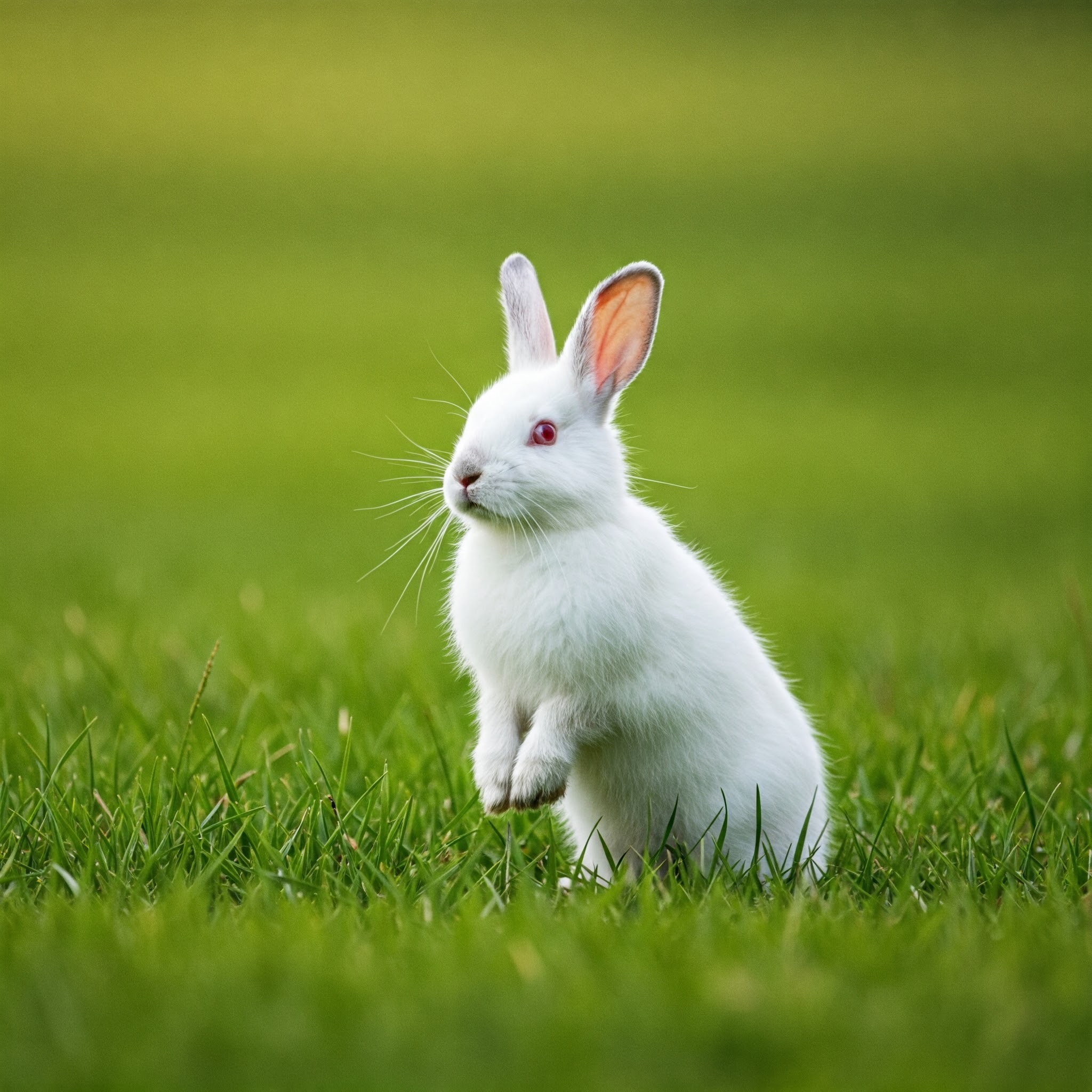 photo of White Rabbit Standing in a Meadow